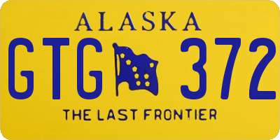 AK license plate GTG372