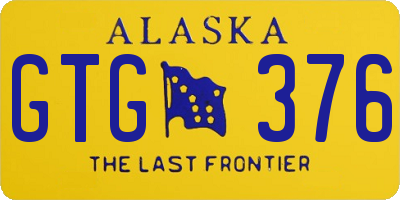 AK license plate GTG376