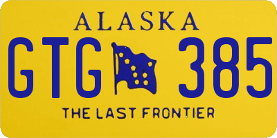 AK license plate GTG385