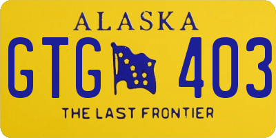 AK license plate GTG403