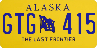 AK license plate GTG415