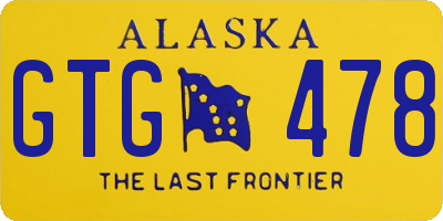 AK license plate GTG478