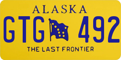 AK license plate GTG492