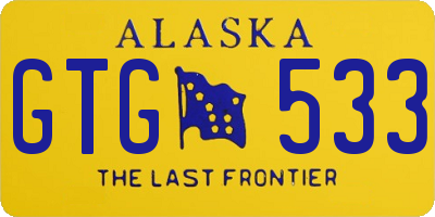 AK license plate GTG533