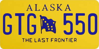 AK license plate GTG550