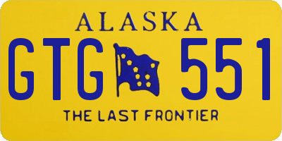 AK license plate GTG551