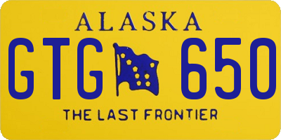 AK license plate GTG650