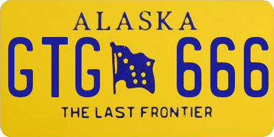 AK license plate GTG666