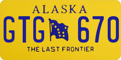 AK license plate GTG670