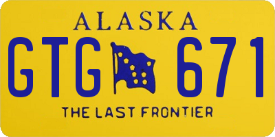 AK license plate GTG671