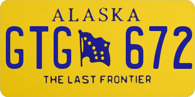 AK license plate GTG672