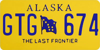 AK license plate GTG674