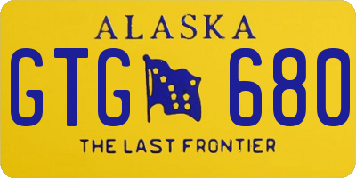 AK license plate GTG680