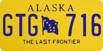 AK license plate GTG716