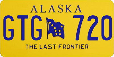 AK license plate GTG720