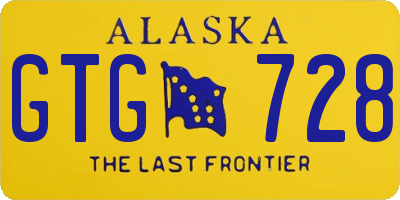 AK license plate GTG728