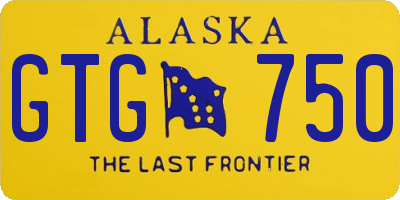 AK license plate GTG750