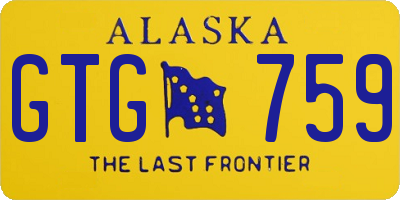 AK license plate GTG759