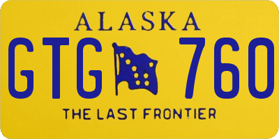 AK license plate GTG760