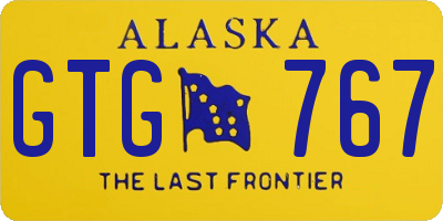AK license plate GTG767