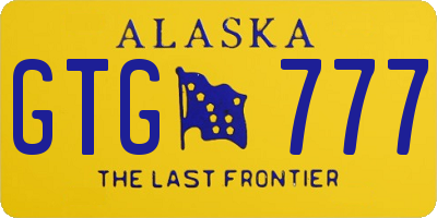 AK license plate GTG777