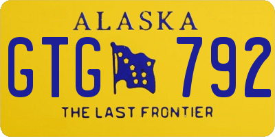 AK license plate GTG792