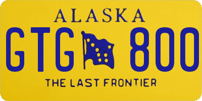 AK license plate GTG800