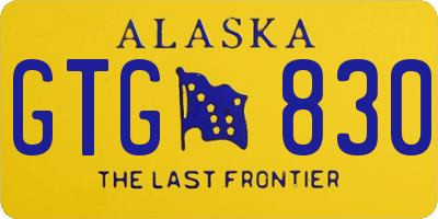 AK license plate GTG830