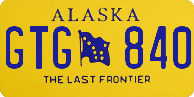 AK license plate GTG840