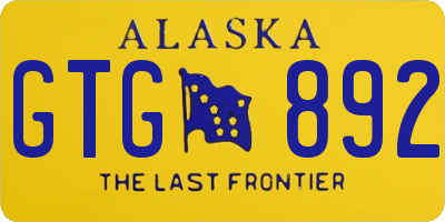 AK license plate GTG892