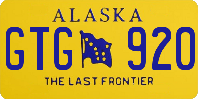 AK license plate GTG920
