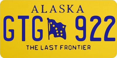 AK license plate GTG922