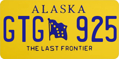 AK license plate GTG925