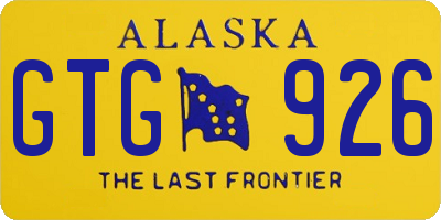 AK license plate GTG926