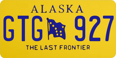 AK license plate GTG927