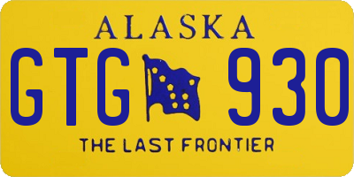 AK license plate GTG930