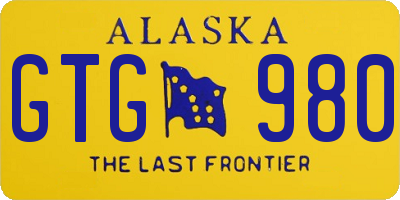 AK license plate GTG980