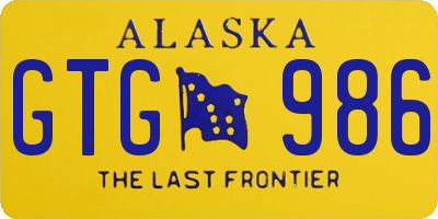 AK license plate GTG986