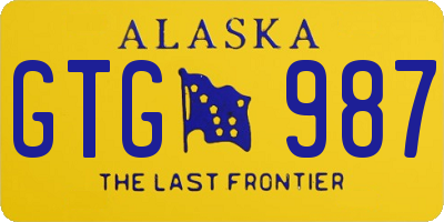 AK license plate GTG987