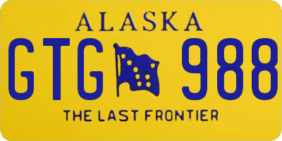 AK license plate GTG988