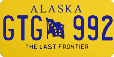 AK license plate GTG992