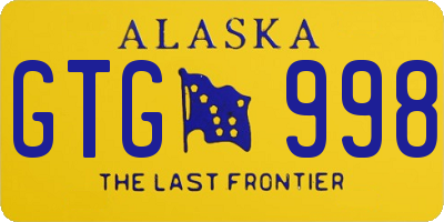 AK license plate GTG998