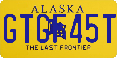 AK license plate GTGF45T