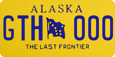 AK license plate GTH000