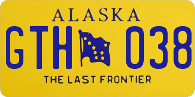 AK license plate GTH038