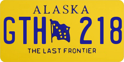 AK license plate GTH218