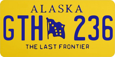 AK license plate GTH236