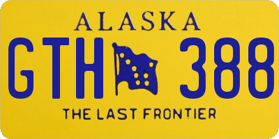 AK license plate GTH388