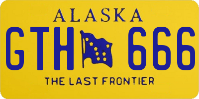 AK license plate GTH666
