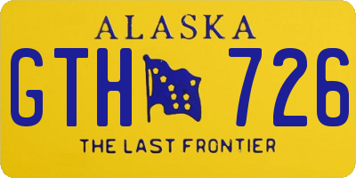 AK license plate GTH726